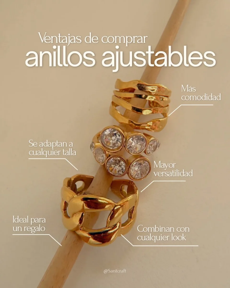 Anillos ajustables dorados