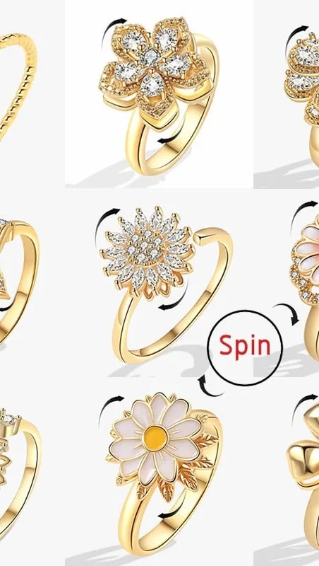 Anillos giratorios de flor